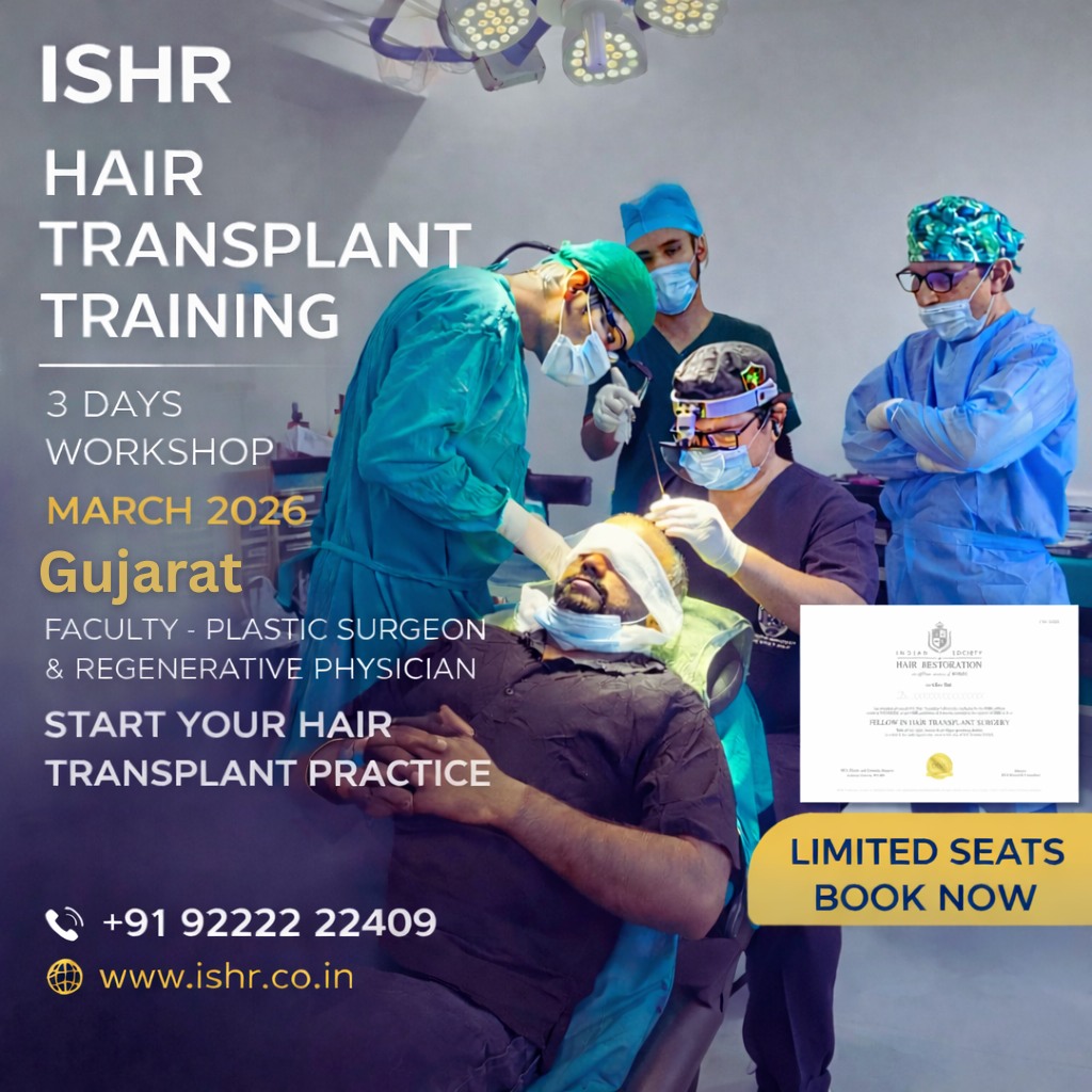 ISHR Hair Transplant Training Facebook ad: Start Your Hair Transplant Practice in Gujarat!
