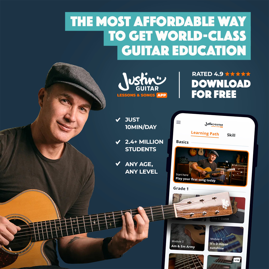Musopia Apps Facebook ad: #1 Guitar Learning App