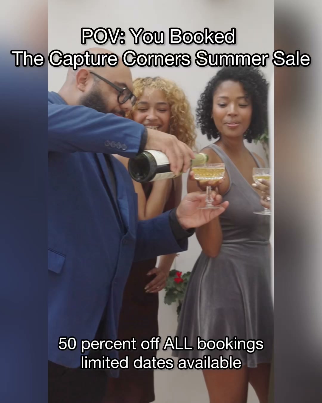 The Capture Corner Houston Facebook ad: Luxury Wedding Photo Booth