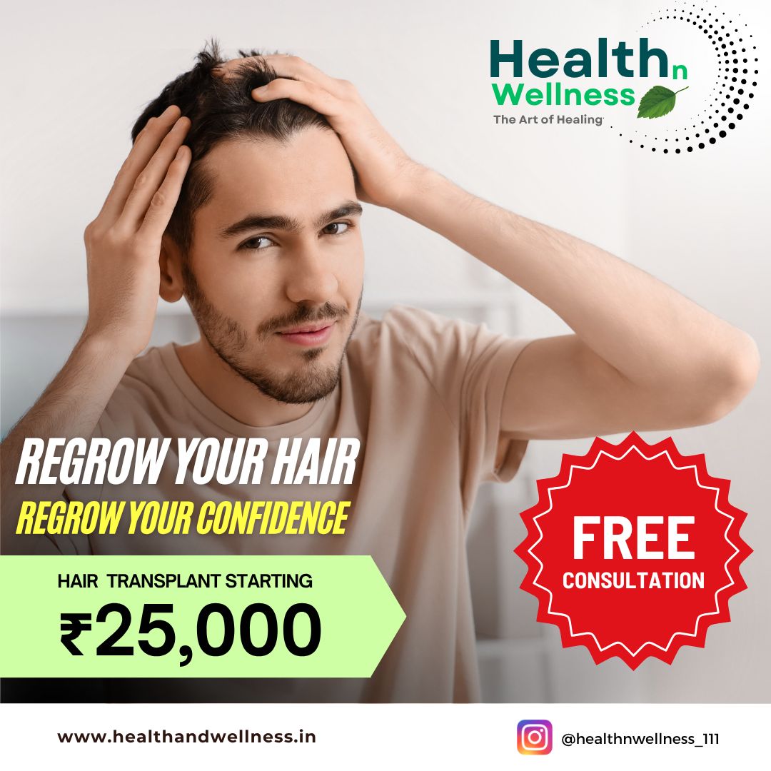 Health & Wellness Facebook ad: Hair Transplant Starting @25000/-*