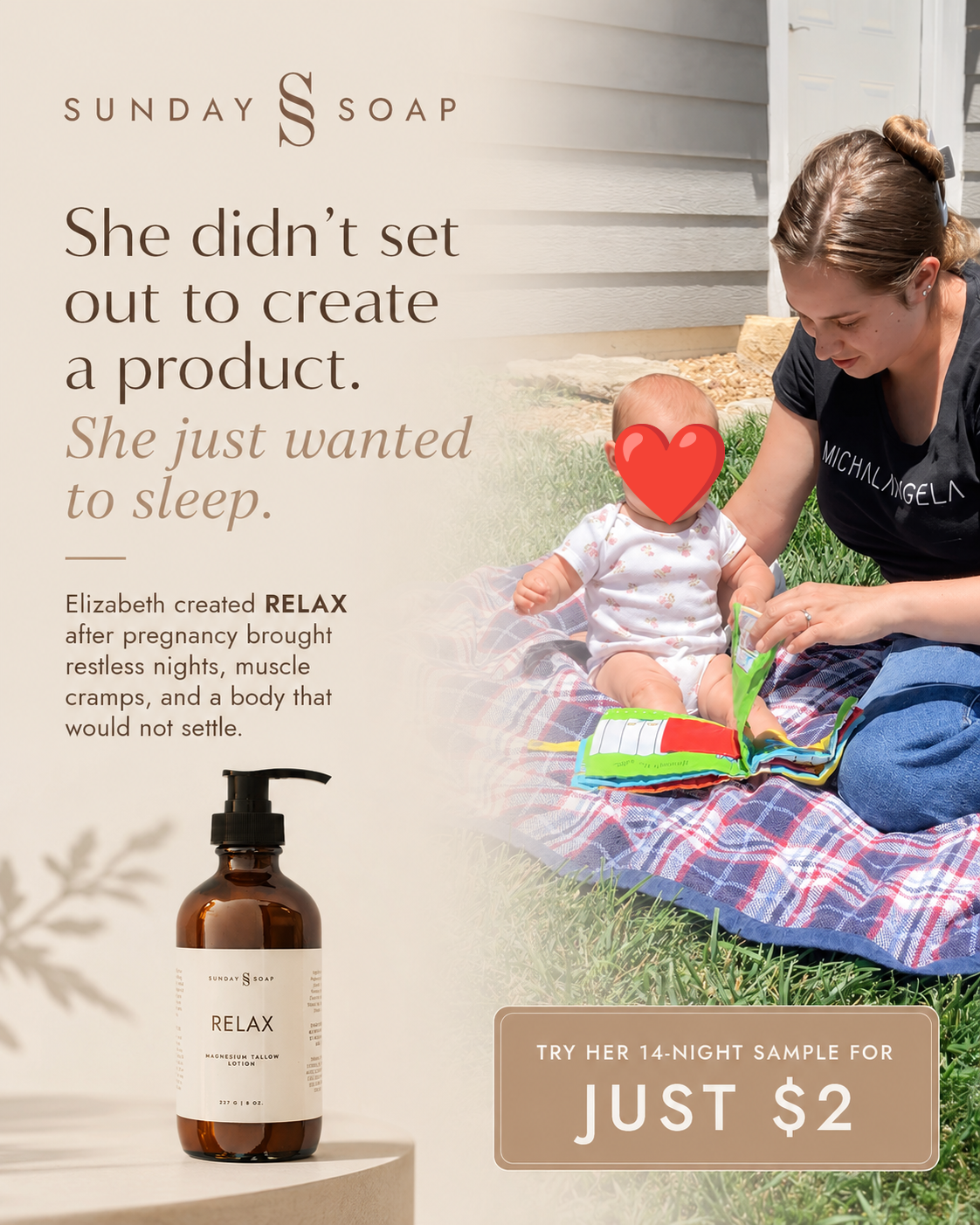 Sunday Soap Facebook ad: Your legs chose chaos.