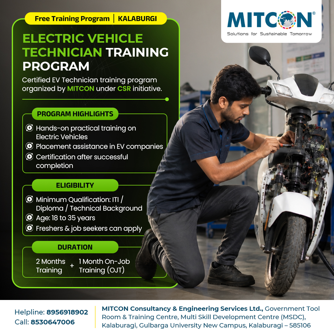 Mitcon Skills Facebook ad: फ्री EV टेक्नीशियन ट्रेनिंग- Kalaburgi