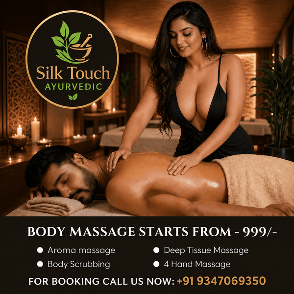 Silk Touch Ayurvedic Facebook ad: Premium Body Massage Starting ₹999 @Karkhana