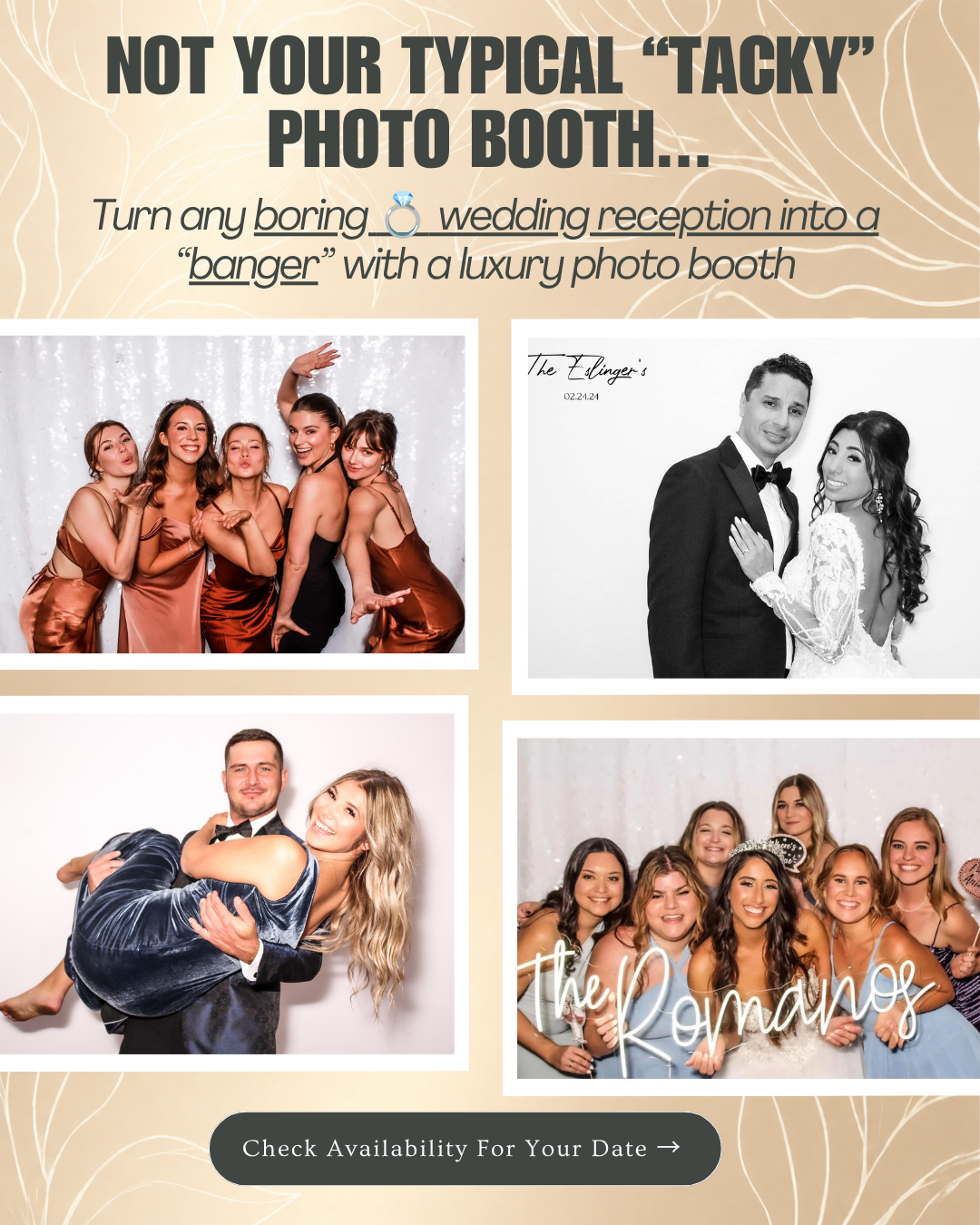 On This Day Photo Booth Facebook ad: Luxury Wedding Photo Booth
