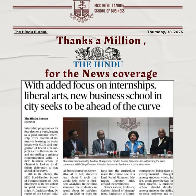 MCC Boyd Tandon School of Business Facebook ad from Feb 2, 2026