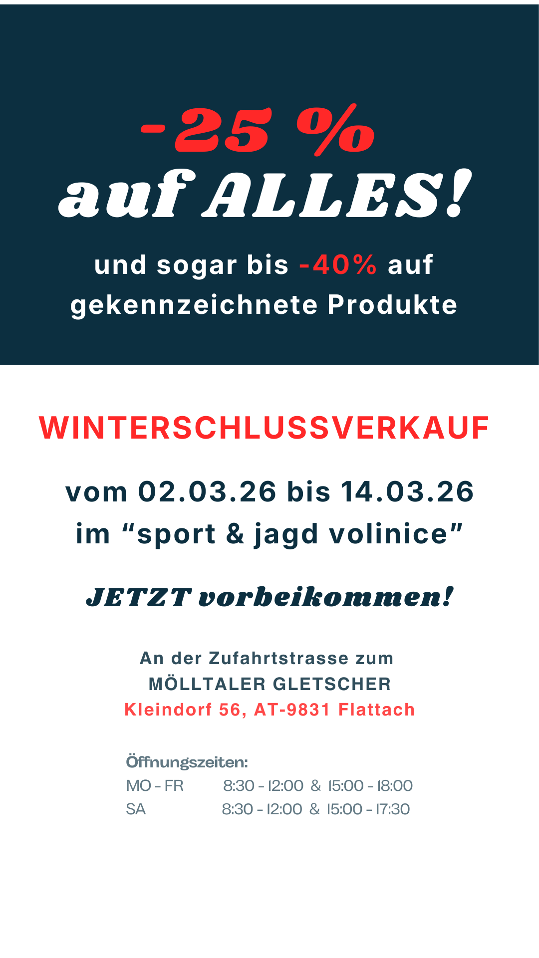 Sport & Jagd volinice Facebook ad