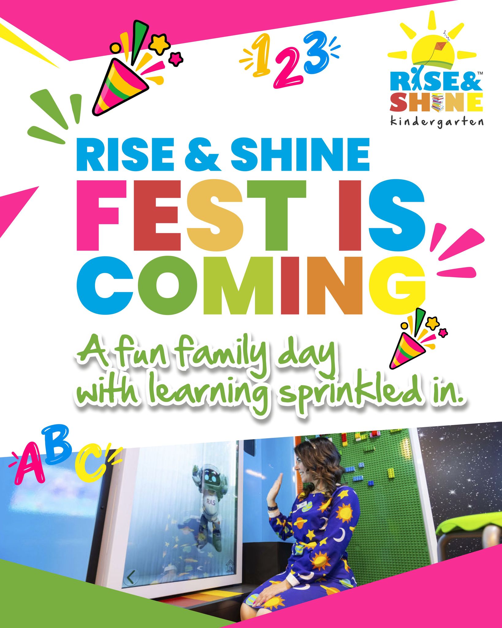 Rise & Shine Kindergarten Facebook ad: Rise & Shine Fest is coming!