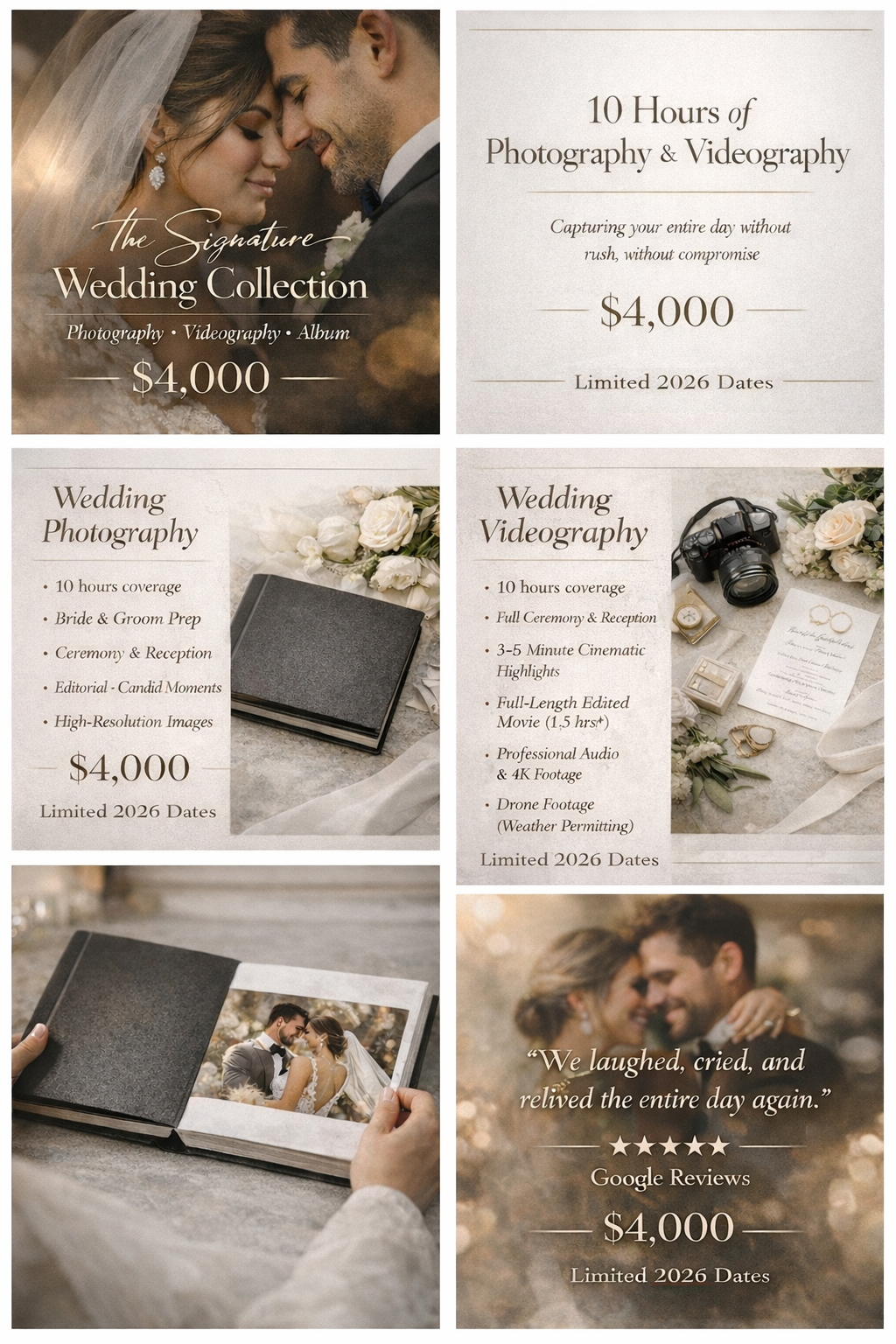 Nova Wedding Photography Melbourne Facebook ad: Photo,Video&Album $4000