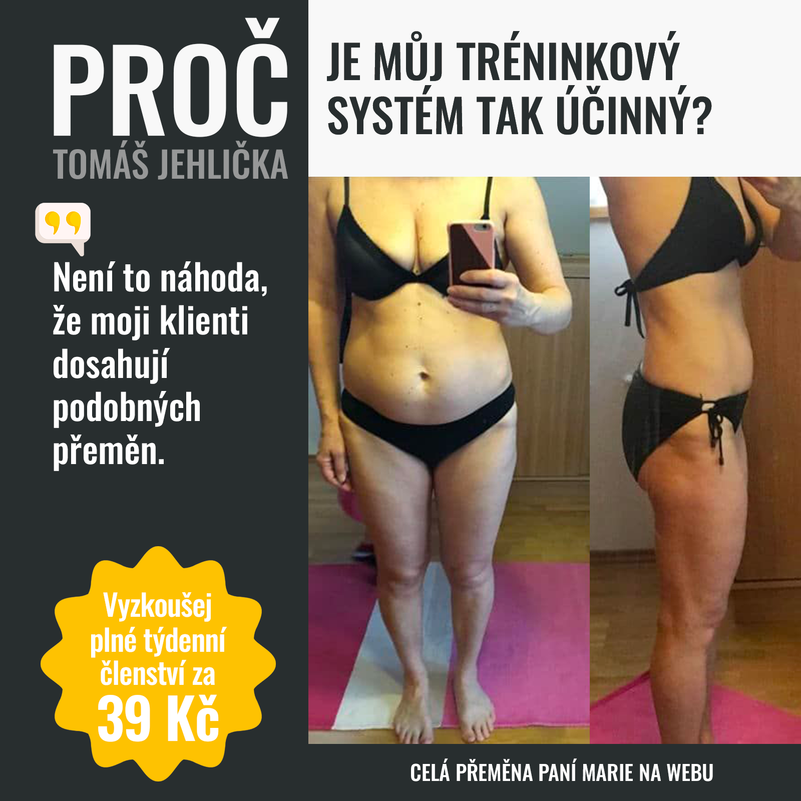 Tomáš Jehlička Facebook ad: Marie (48 let) Střídání diet, hladovění a následné…