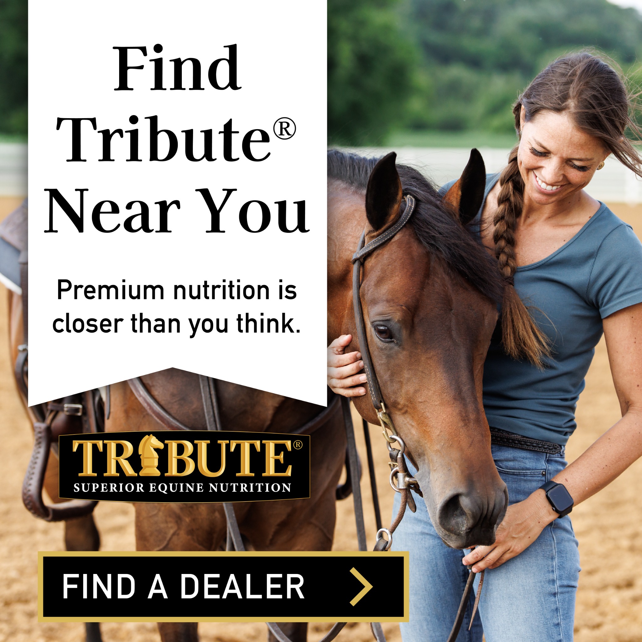 Tribute Equine Nutrition Facebook ad: Now Available Near You!