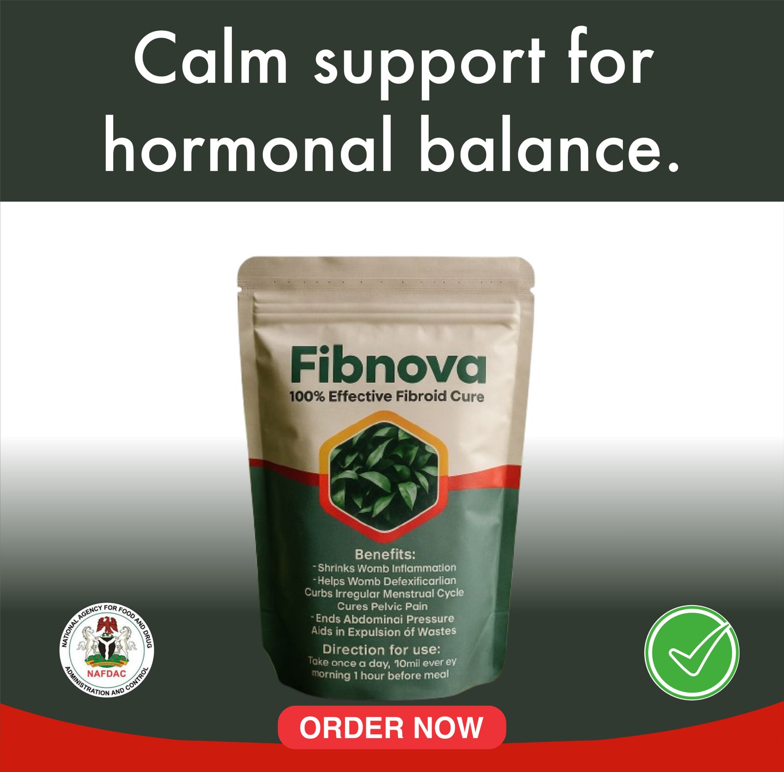 Fibroid Support Tea Facebook ad from Jun 26, 2026