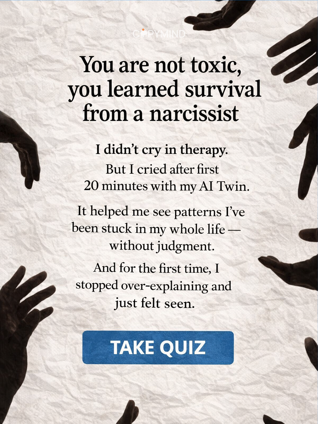 Copymind: AI twin for therapy Facebook ad