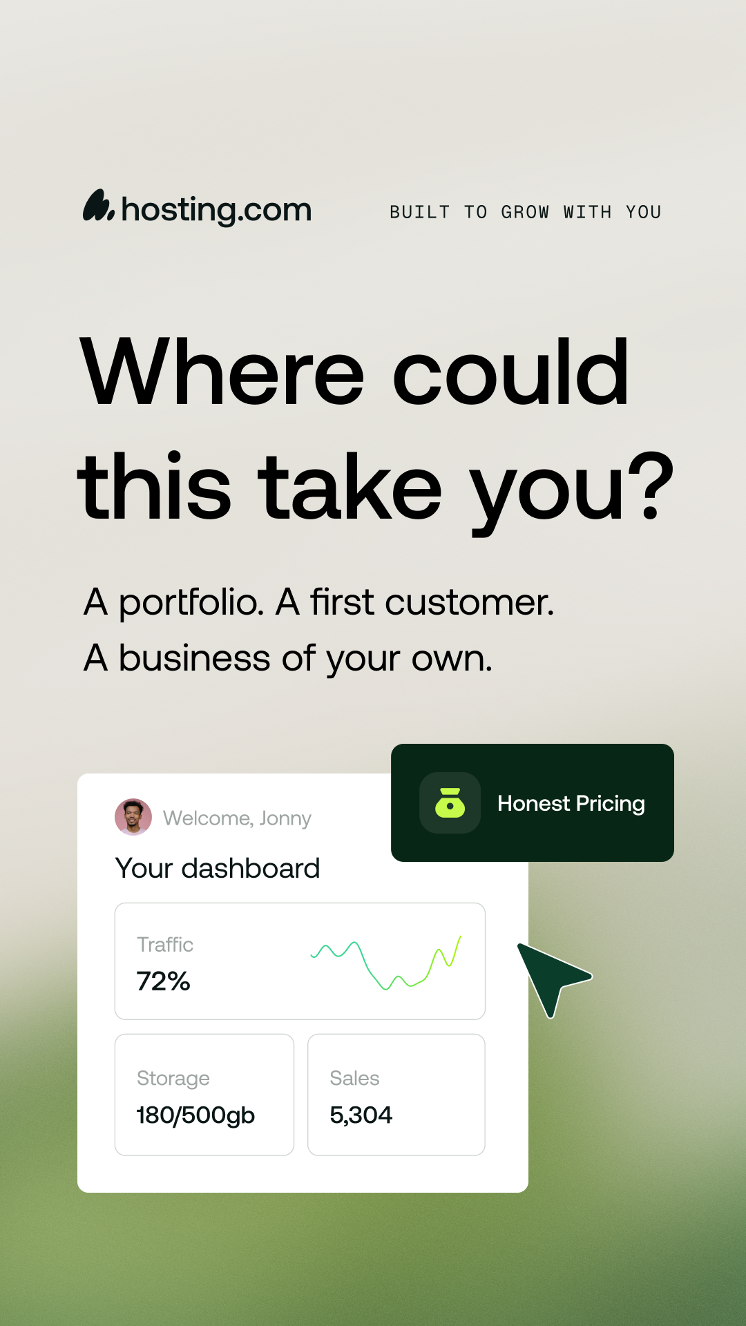 hosting.com Facebook ad: Start something yours