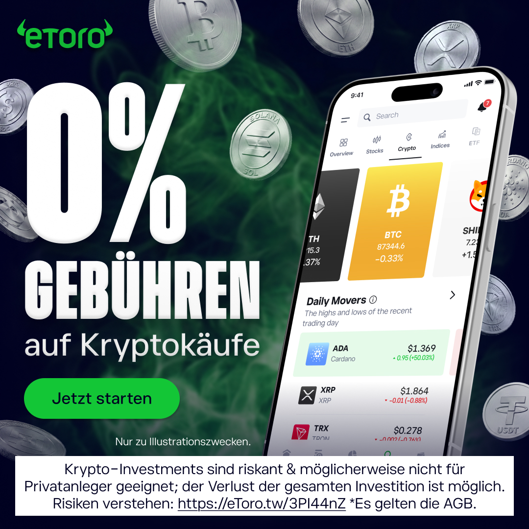 eToro Facebook ad: 0% Gebühren auf deine Kryptokäufe*