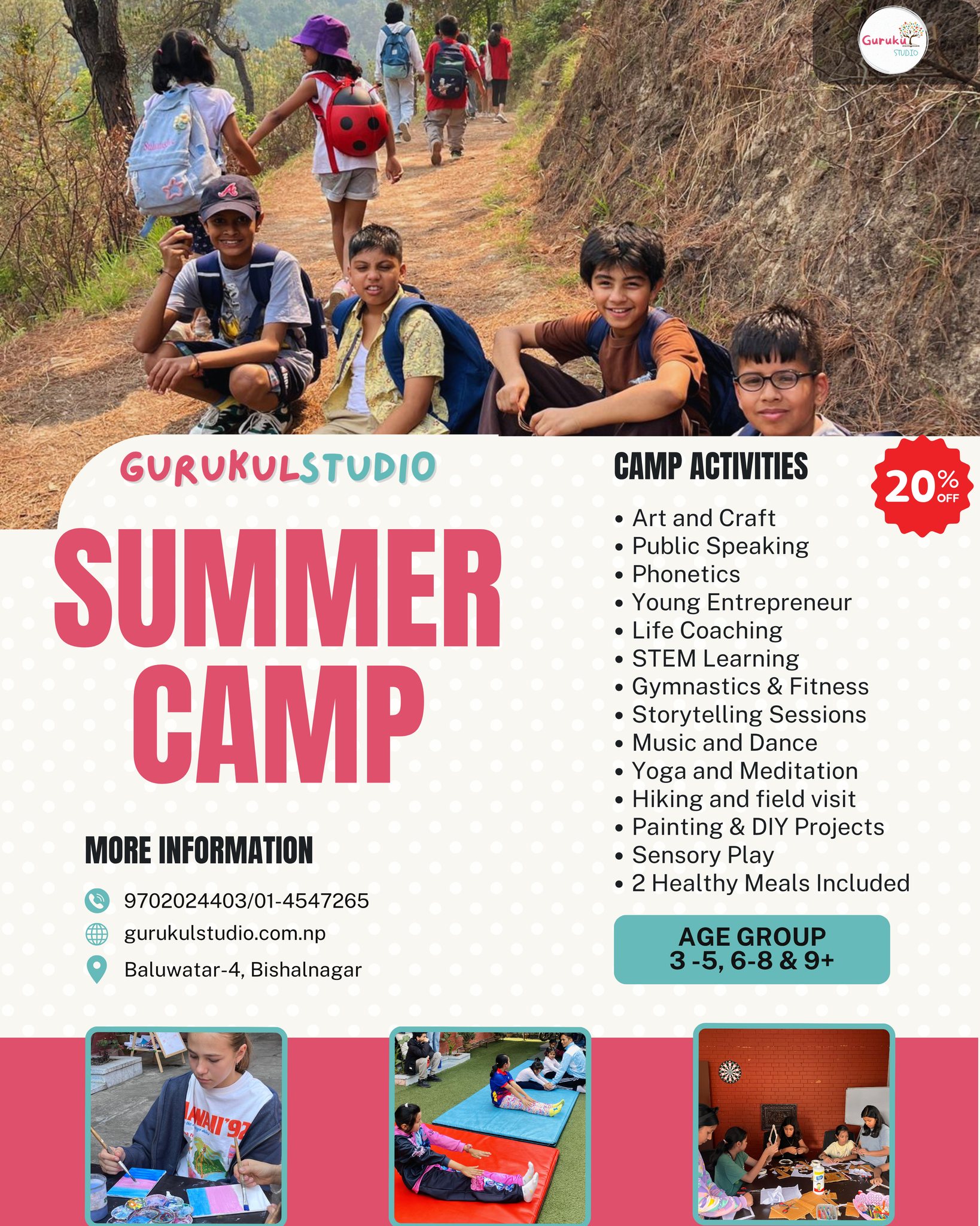 Gurukul Studio Facebook ad: Summer Camp at Gurukul Studio is here!