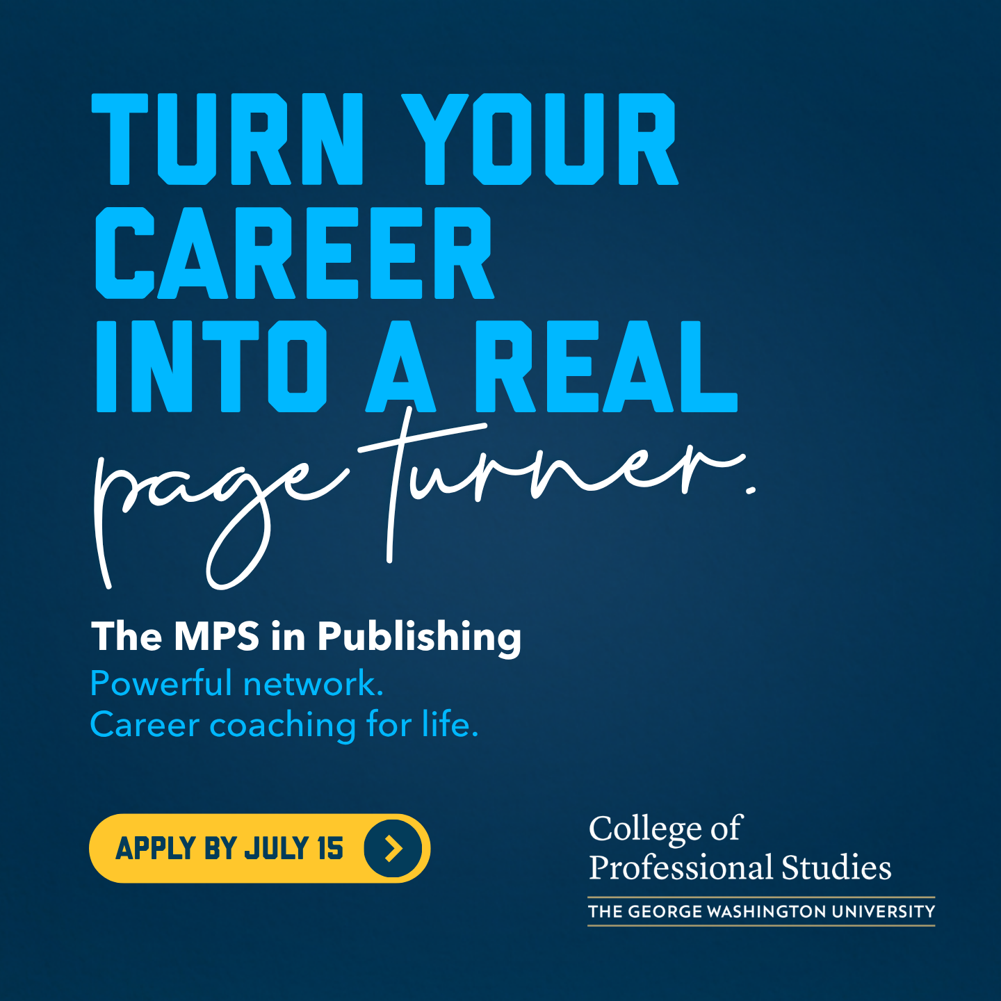 The George Washington University - College of Professional Studies Facebook ad