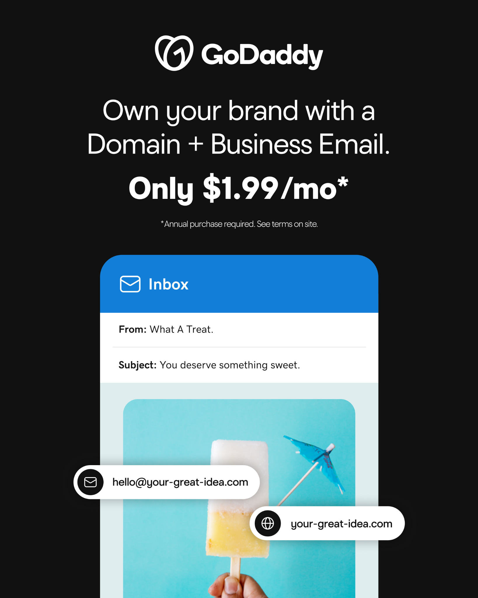 GoDaddy Facebook ad