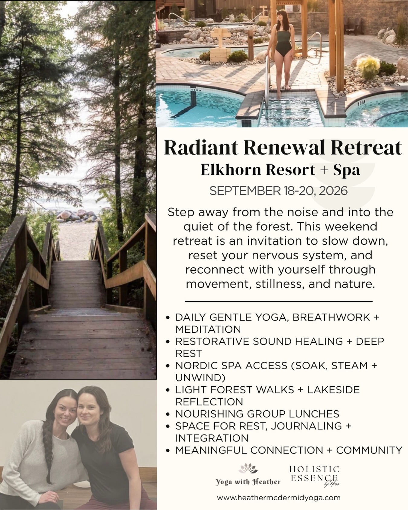 Yoga with Heather Facebook ad: Radiant Renewal Retreat | Yoga with Heather