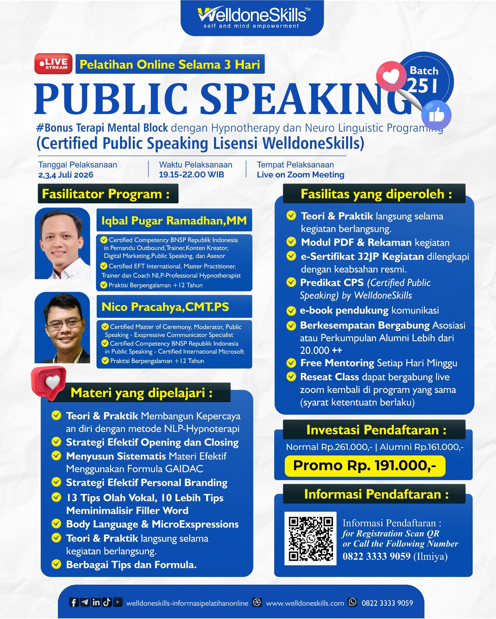 WelldoneSkills Facebook ad: DAFTAR SEKARANG PROMO TERBATAS