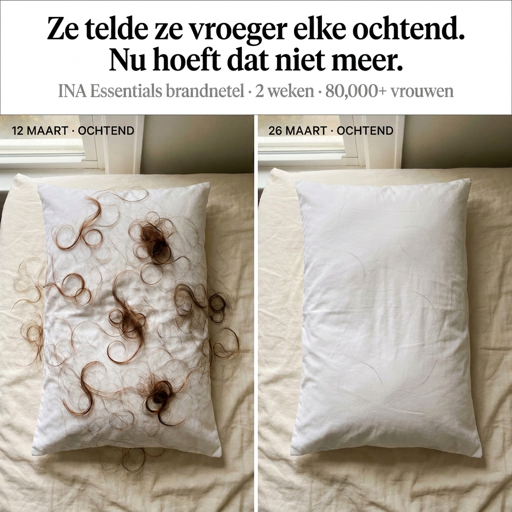 Biologische Cosmetica - InaEssentials.nl Facebook ad: Elke ochtend telde ze de haren op haar kussen.