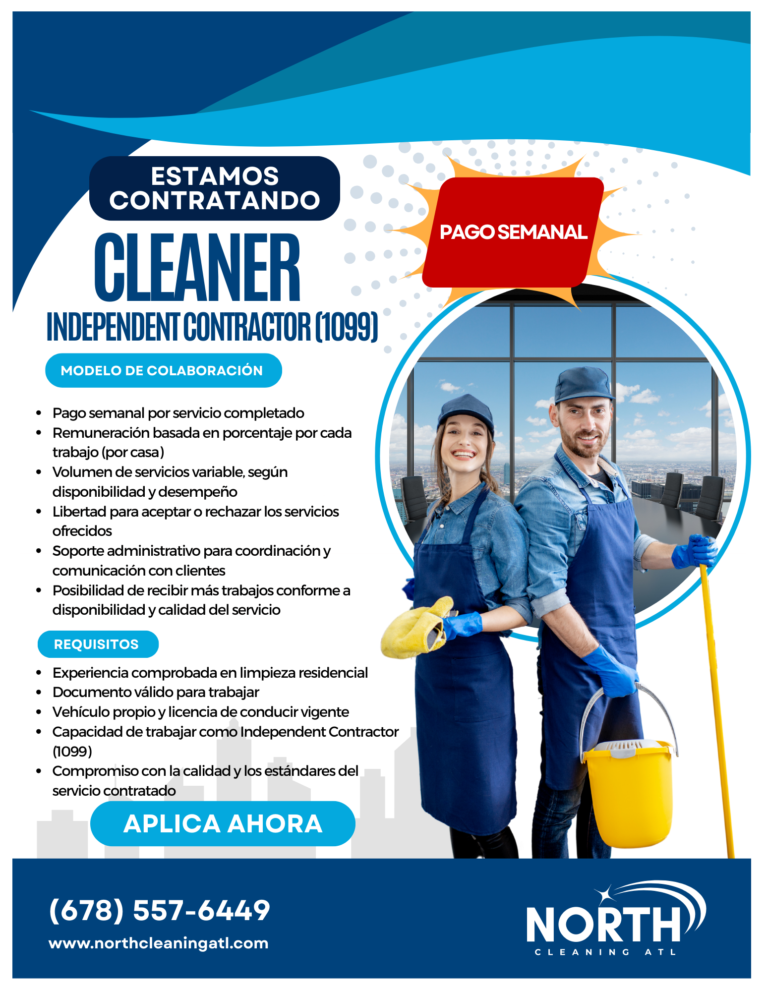 NORTH Cleaning ATL Facebook ad: Personal de limpieza