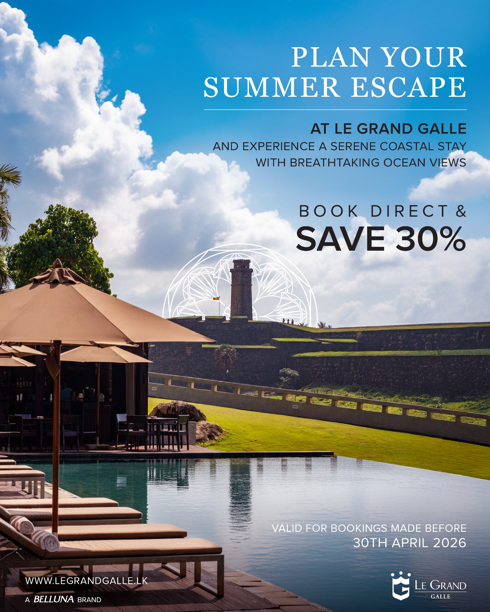 Le Grand, Galle Facebook ad: Seaside Escape Awaits