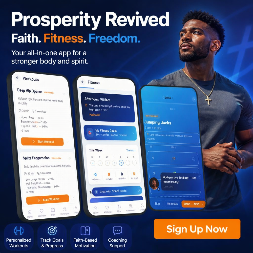 Prosperity Revived Facebook ad: Prosperity Revived, Christian Wellness App for Faith…