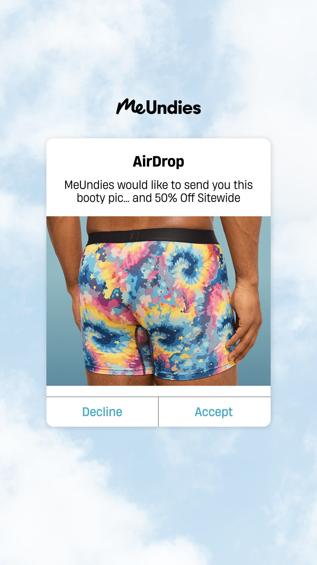 MeUndies Facebook ad