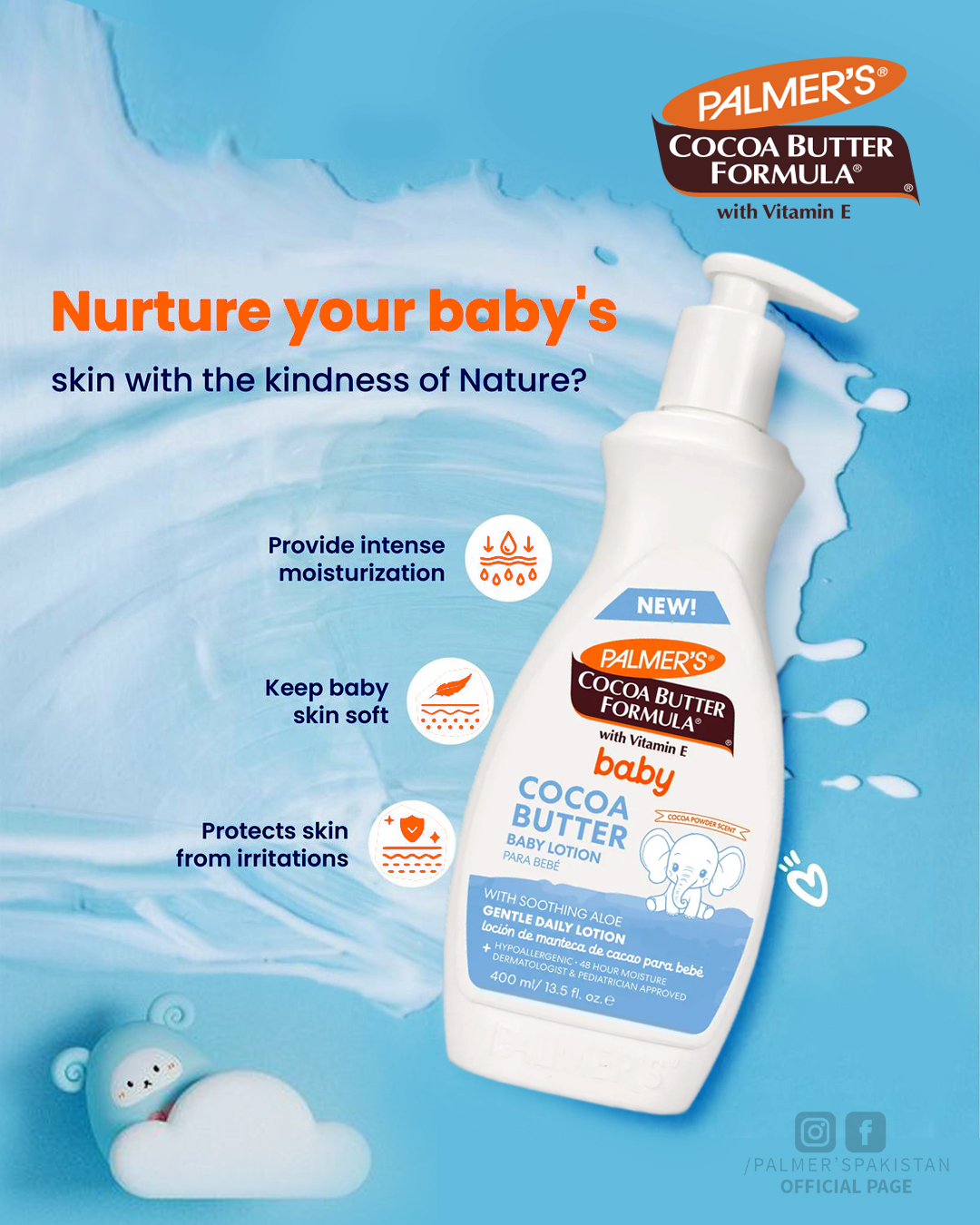 Palmer's Pakistan Facebook ad: Cocoa Butter Baby Lotion