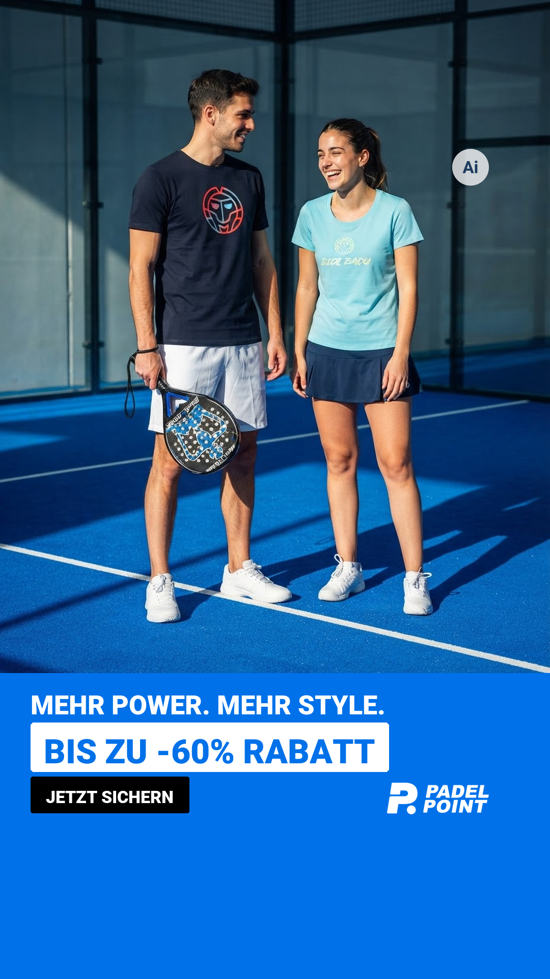 Padelpointofficial Facebook ad: Dein neues Padel Equipment