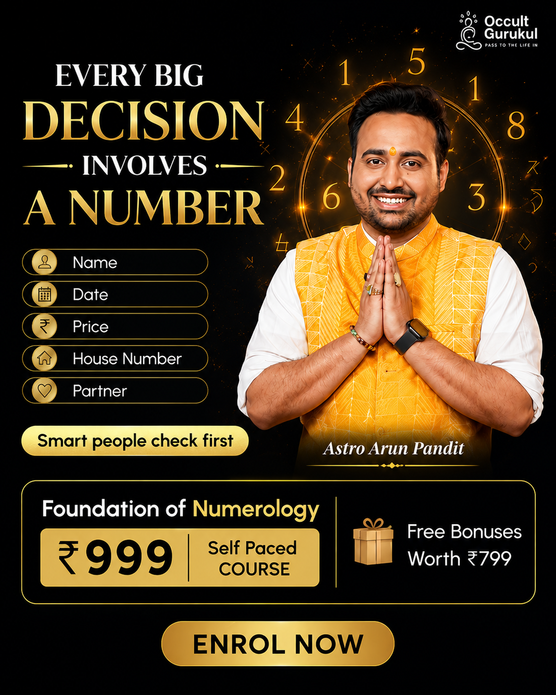 Occult Gurukul Facebook ad: 299 Yearly Horoscope & 499 Study Notes FREE