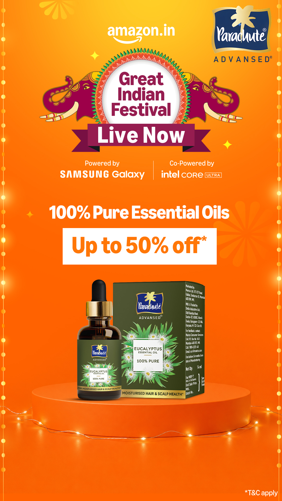 Amazon India Facebook ad: 100% Pure, Long & Thick Hair