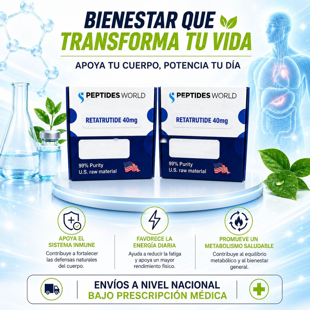 saludfit Facebook ad: Apoya tu bienestar con productos de alta calidad.