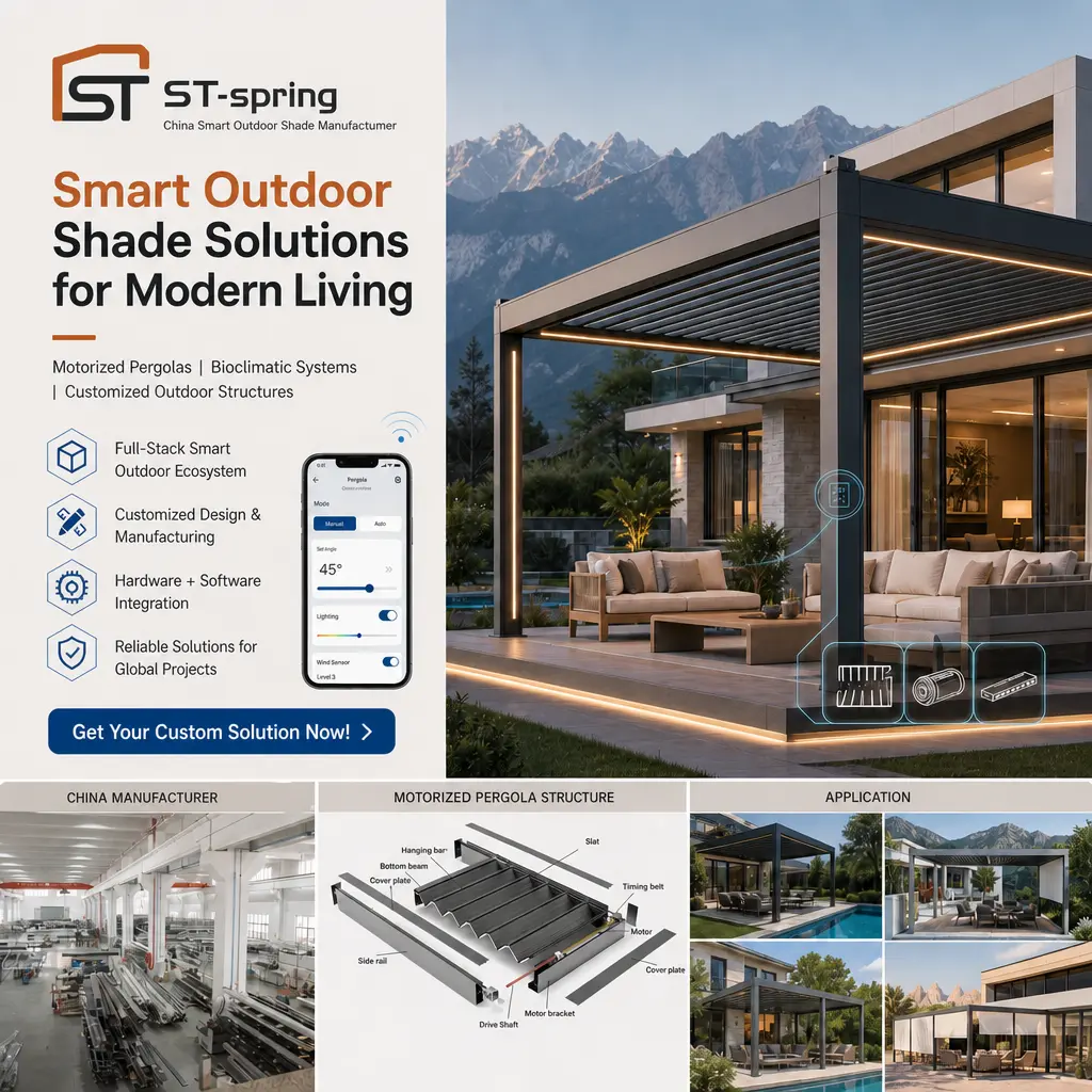 Shangteng Spring Facebook ad: Motorized Pergolas Manufacturer