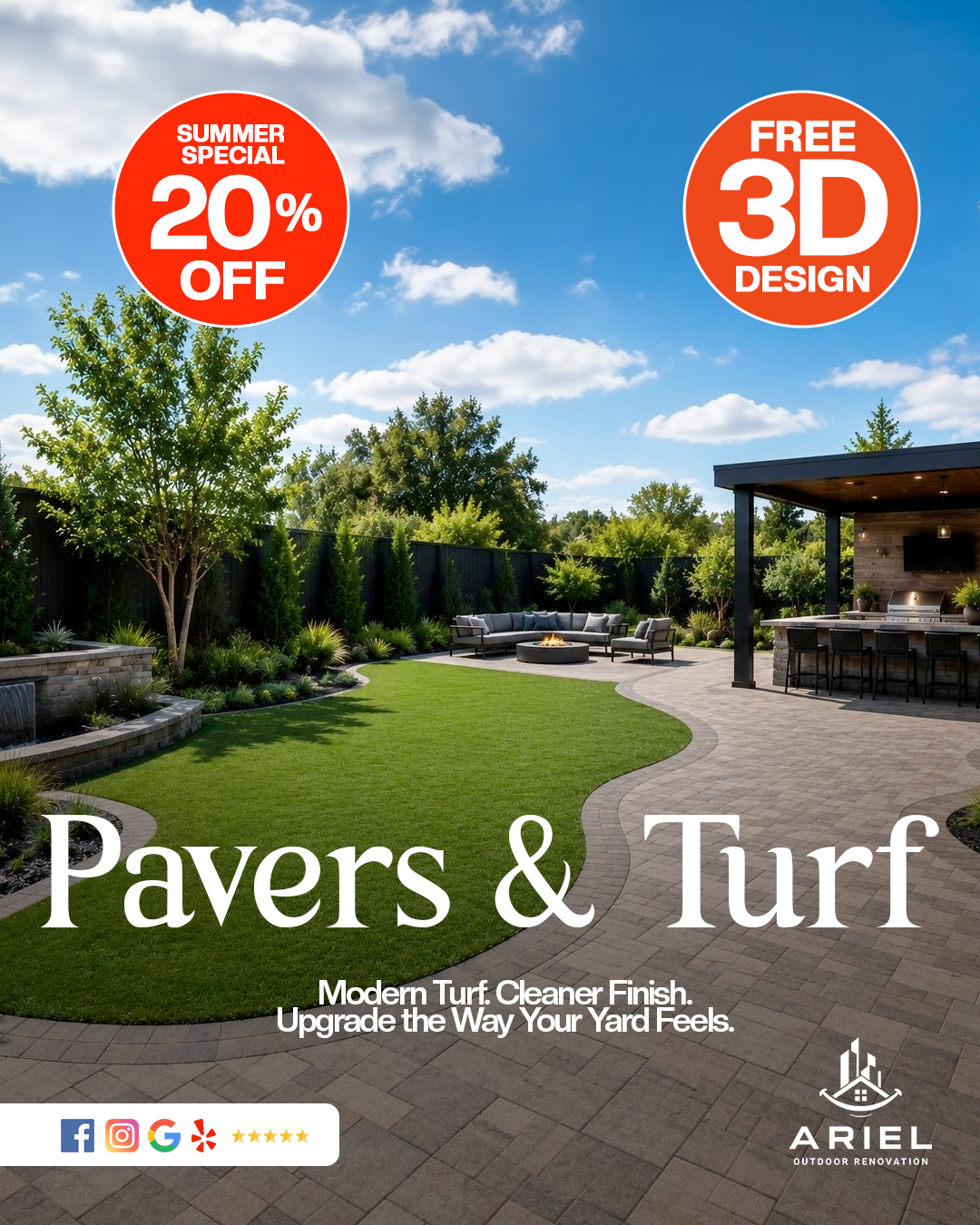 Ariel OutdoorRenovation Facebook ad: Summer Special: 20% Off Outdoor Upgrades