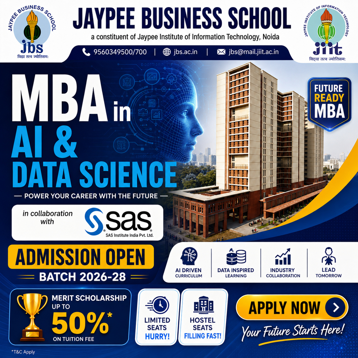 JBS, Noida Facebook ad: Hurry, MBA seats filling fast!