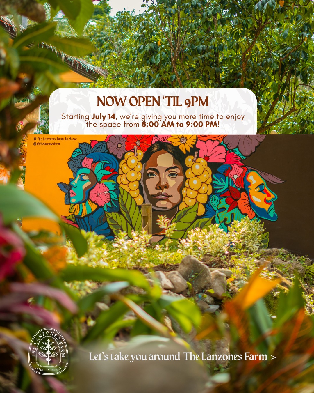The Lanzones Farm by Araw Facebook ad: We're now open longer!