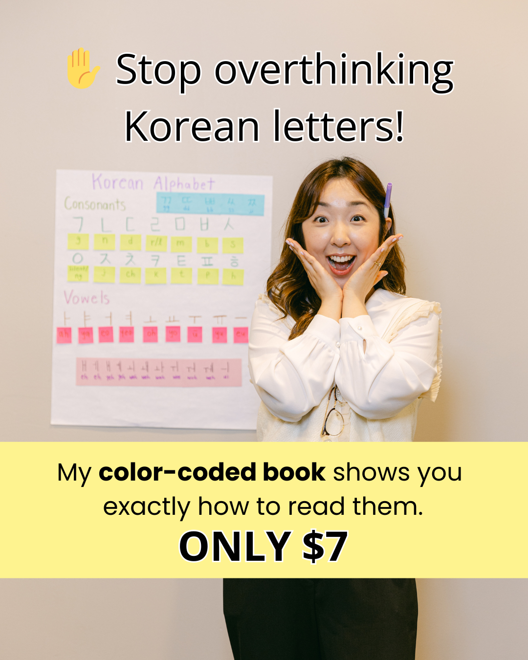 Korean with Ina Facebook ad: Read Korean Step by Step
