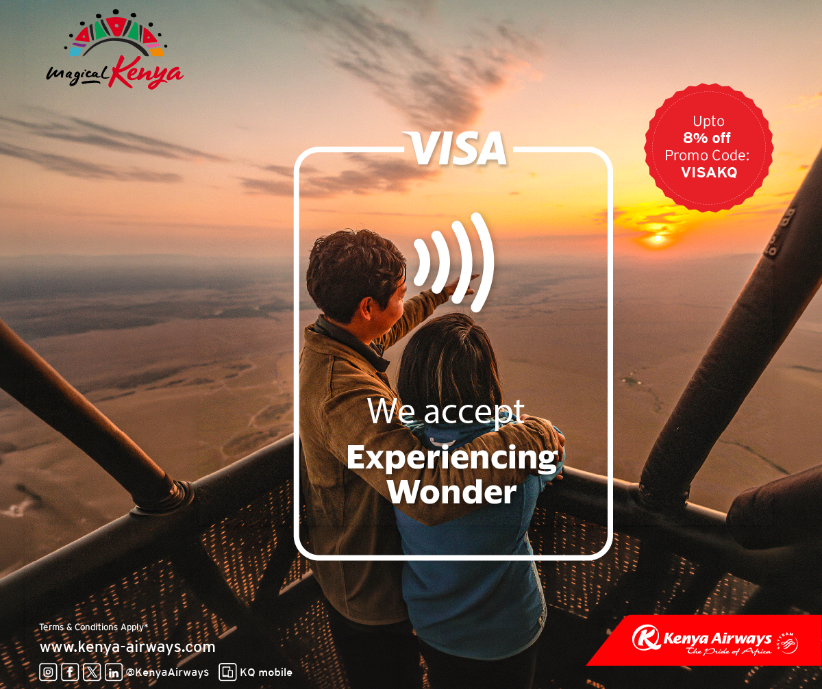 Kenya Airways Facebook ad: 5% OFF Domestic Flights & 8% OFF International…