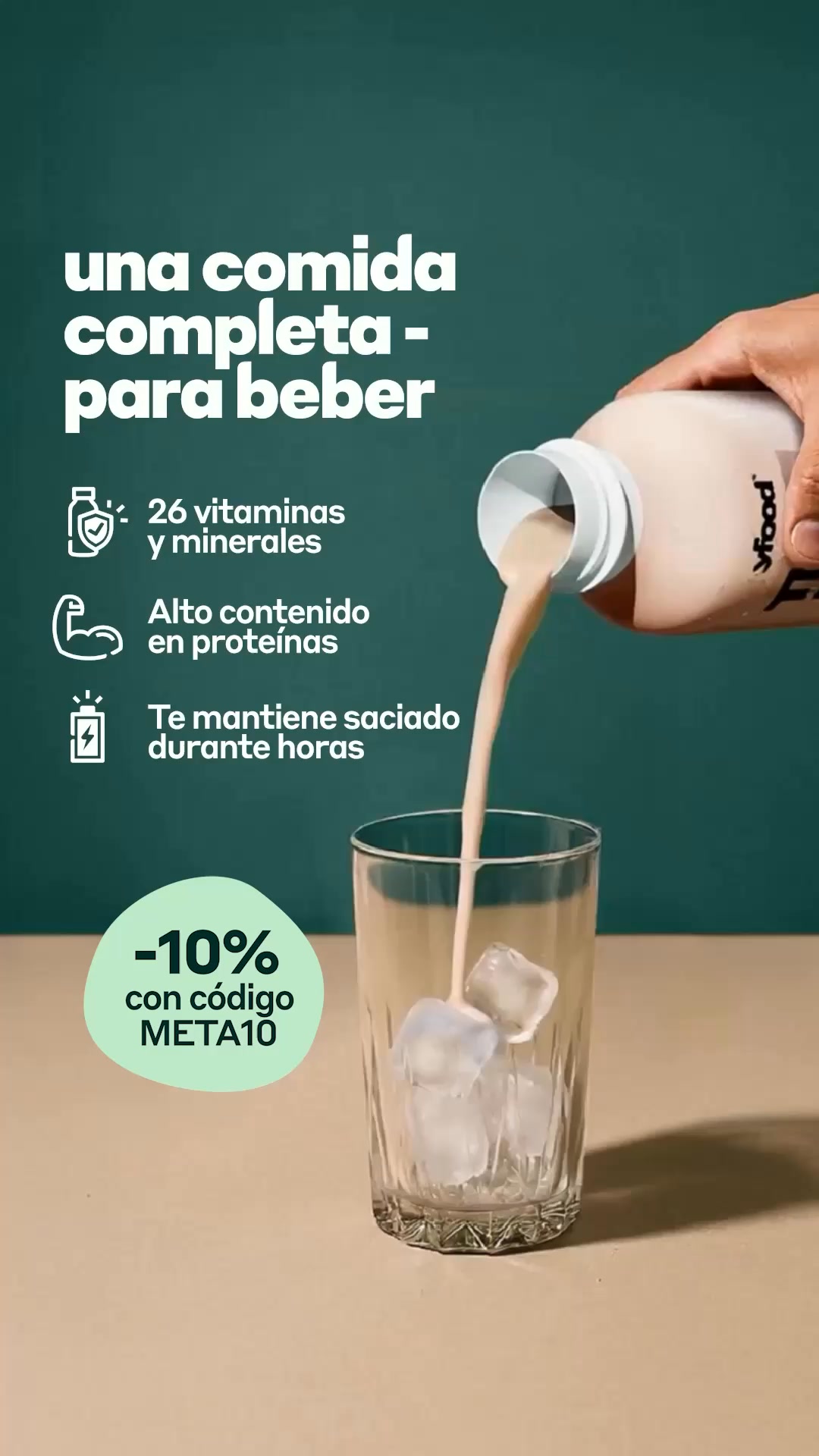 yfood Facebook ad: -10% con código META10