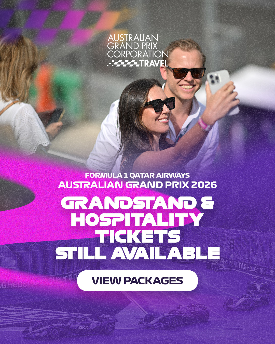 Australian Grand Prix Travel Facebook ad: FORMULA 1 QATAR AIRWAYS AUSTRALIAN GRAND PRIX 2026
