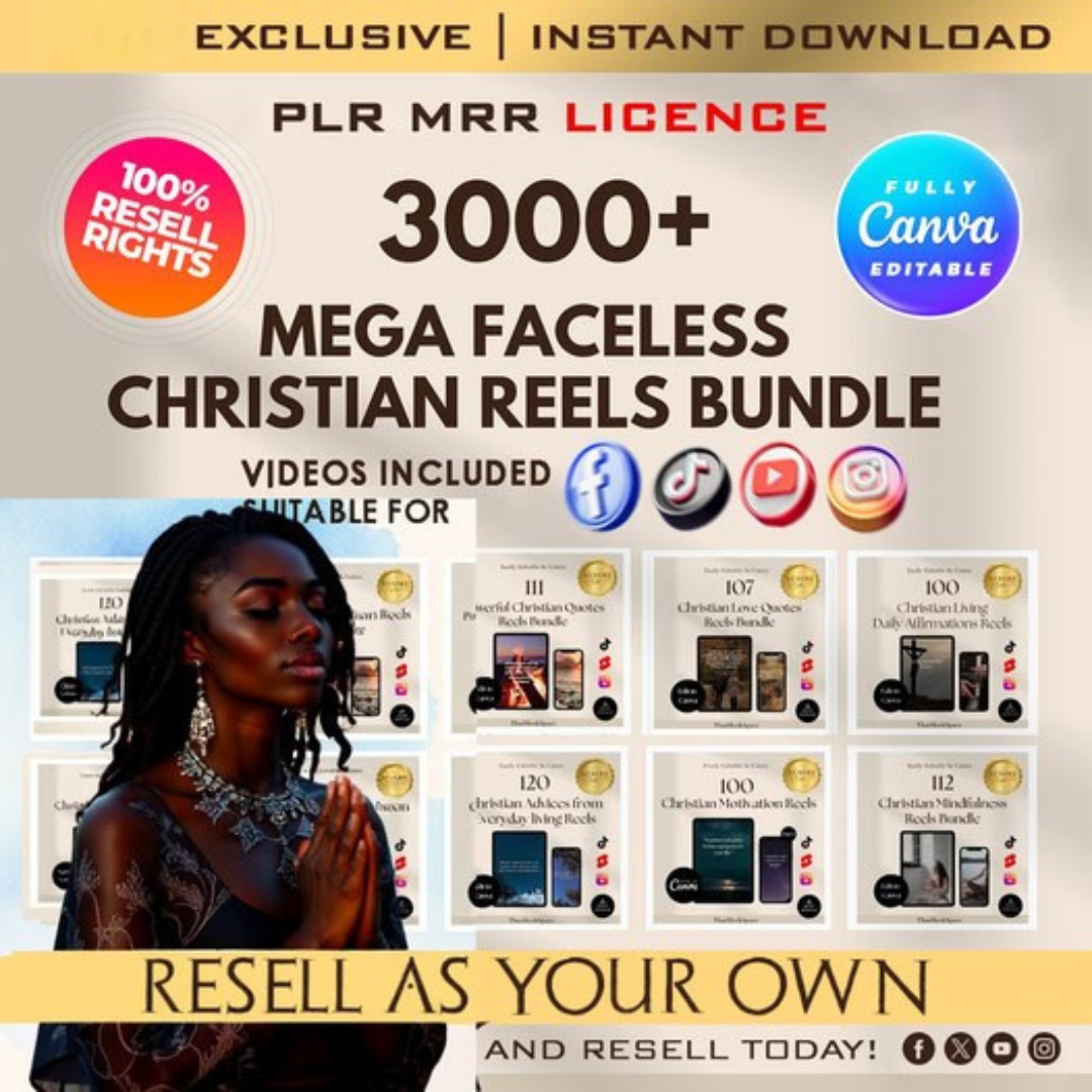 MelaninBrand Facebook ad: 3,000 Christian Videos with Resell Rights (PLR + MRR)