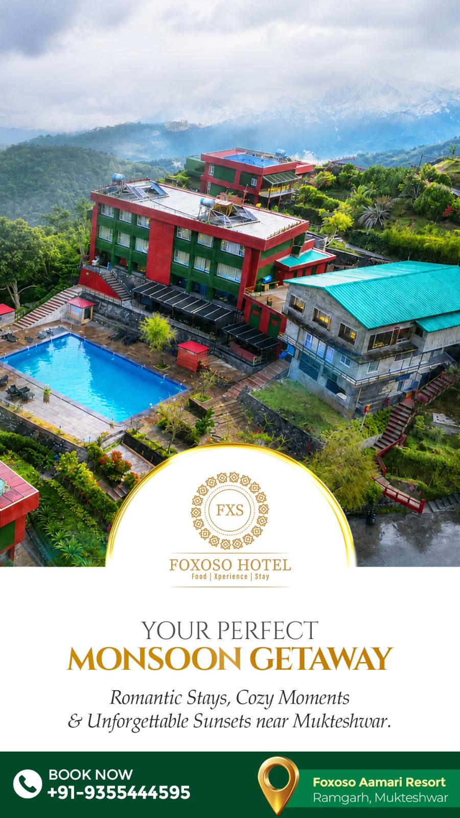Foxoso Hotels And Resorts Facebook ad: Luxury Mountain Stay @ ₹2,999/Night