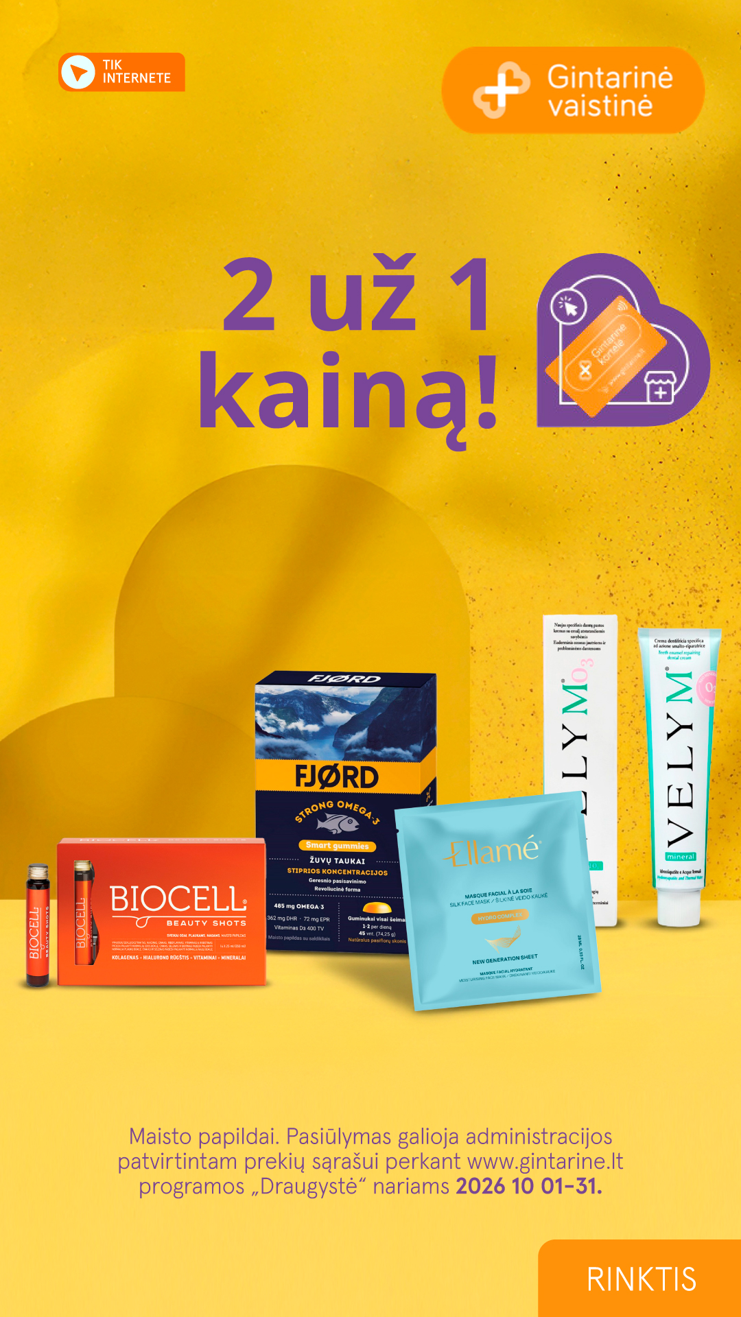 Gintarinė Vaistinė Facebook ad: Pirk du - mokėk mažiau