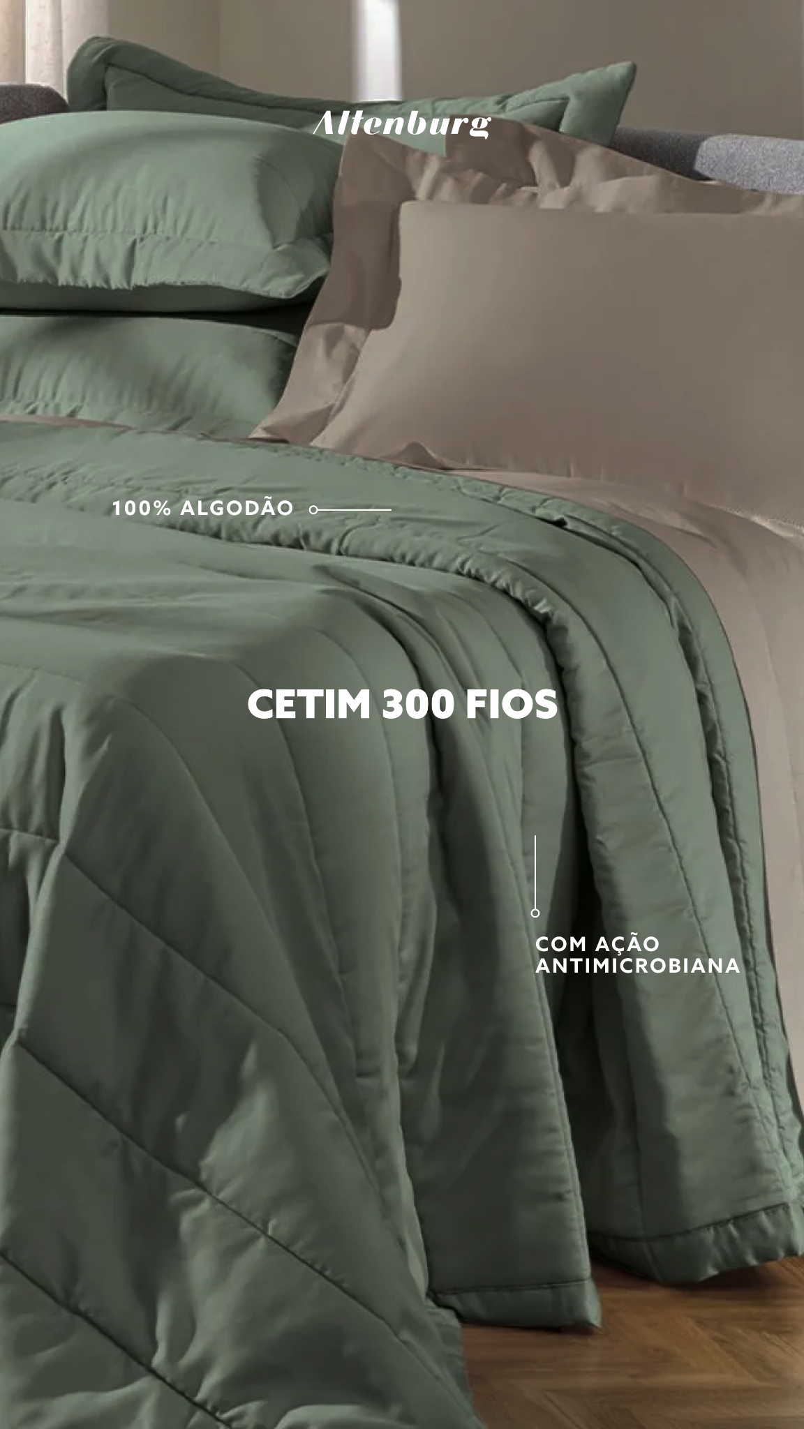 Altenburg Têxtil Facebook ad: Produzido em Cetim 300 fios 100% algodão, o…