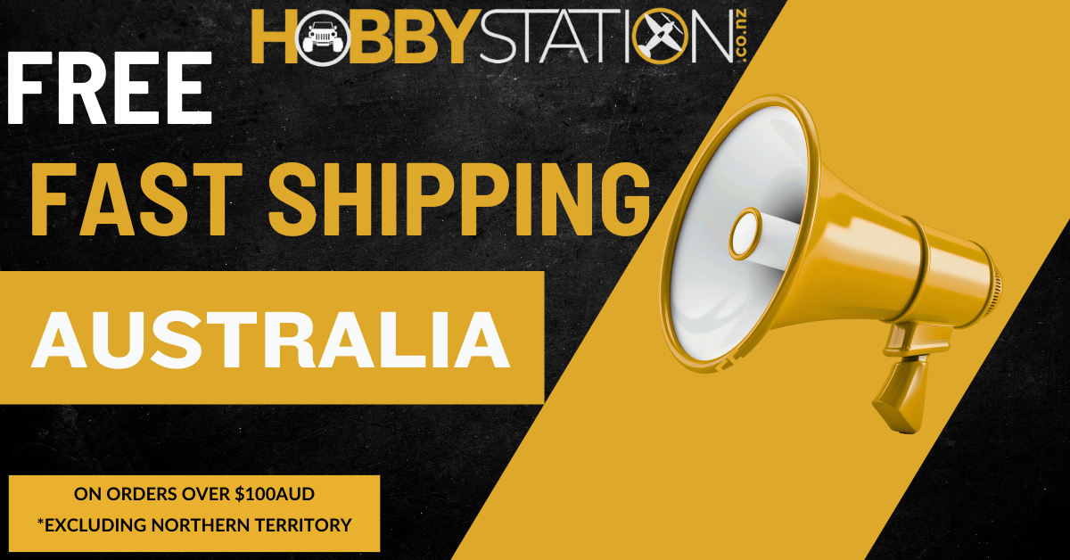 Hobby Station NZ Facebook ad: FREE SHIPPING TO AUS!