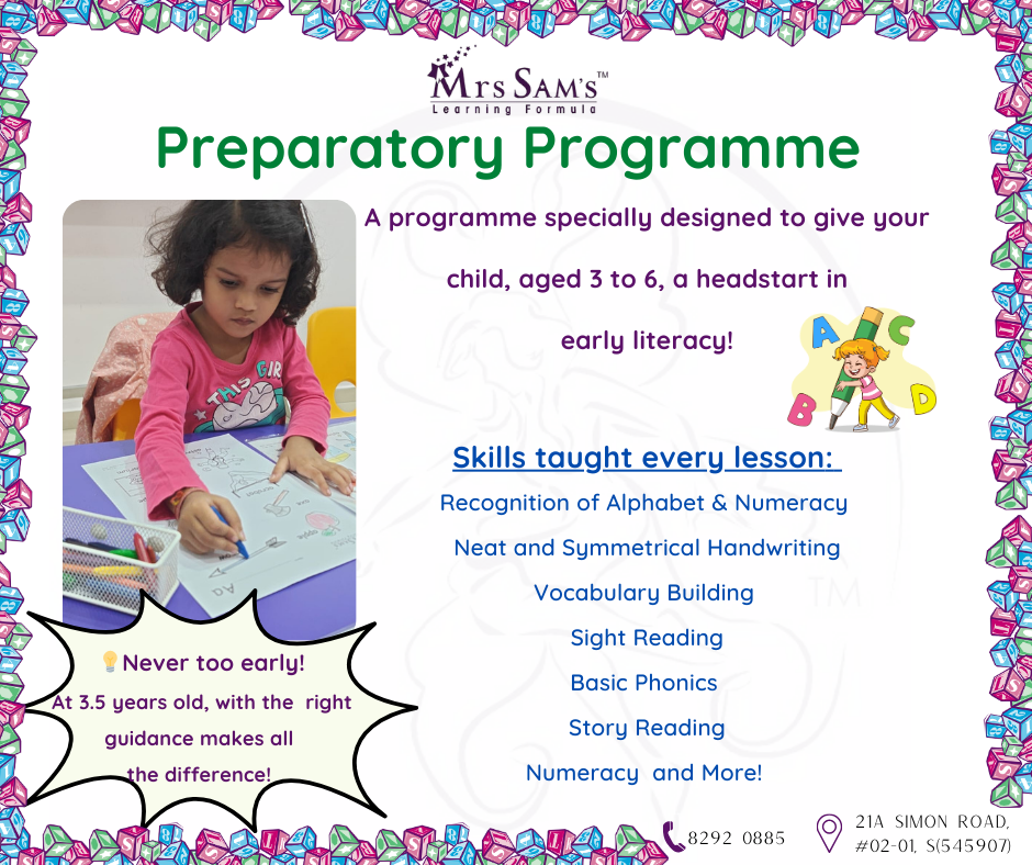Mrs Sam's Learning Formula Facebook ad: Enquiry for Prep Prog