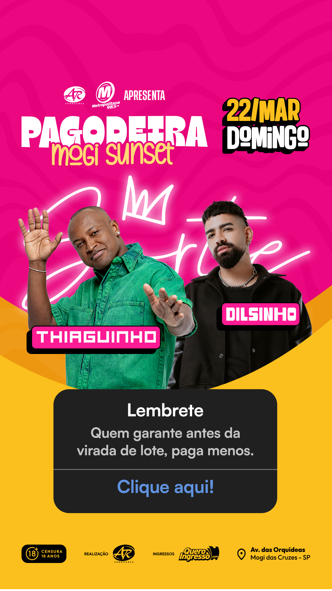 Pagodeira Mogi Sunset Facebook ad from Feb 7, 2026