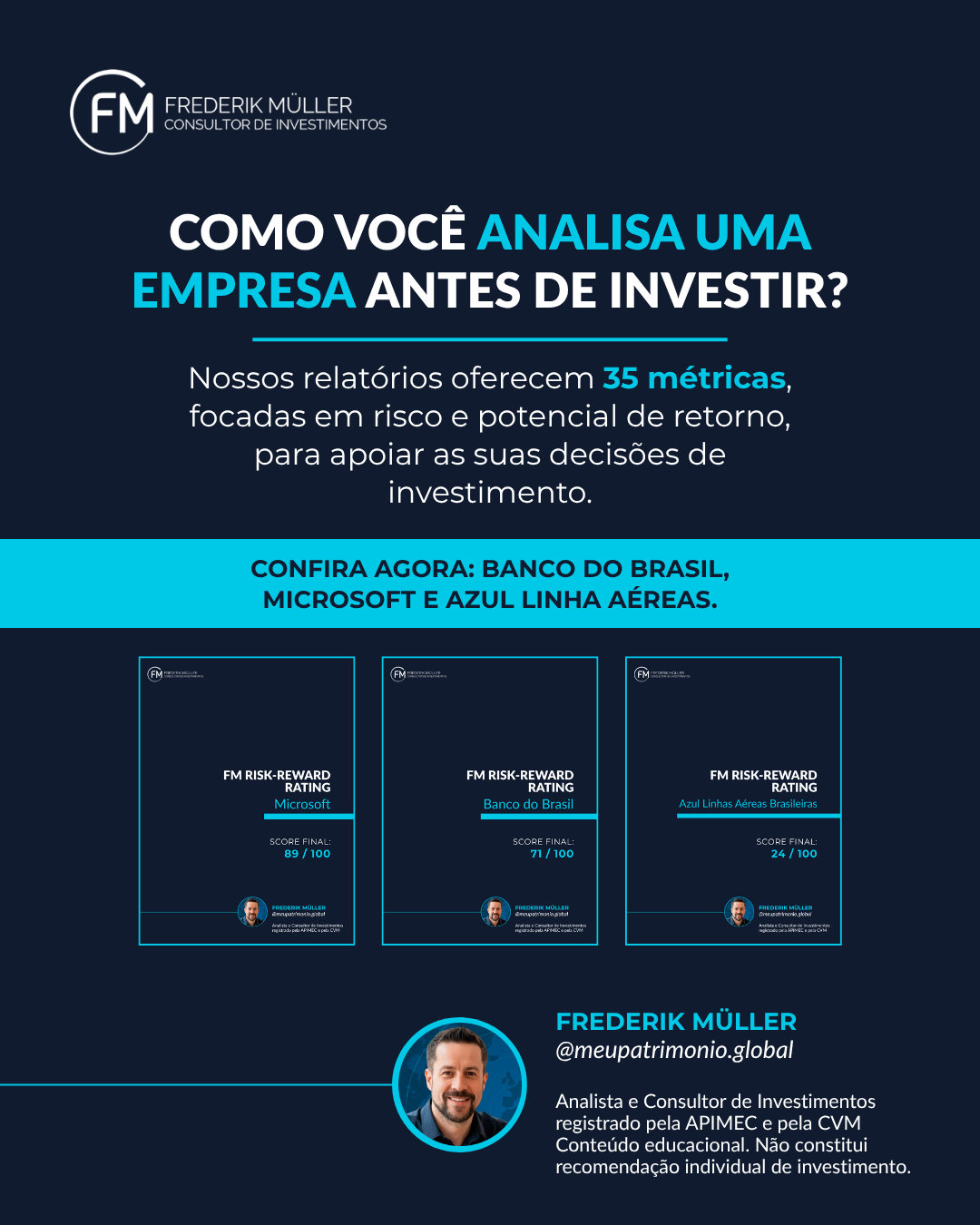 Meupatrimonio.global Facebook ad: Como você analisa uma empresa antes de investir?