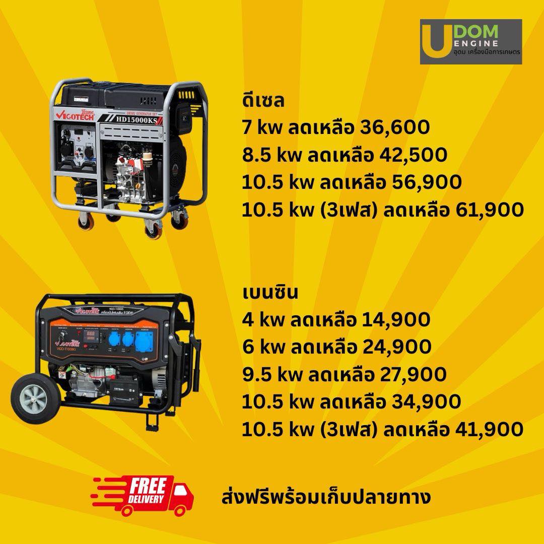 อุดม เครื่องมือการเกษตร Udom Engine Facebook ad: เครื่องปั่นไฟ VIGOTECH เราให้ความสำคัญกับการใช้งานของลูกค้า…